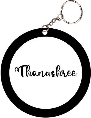 SY Gifts Thanushree Name Black Keychain Key Chain
