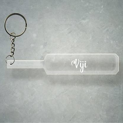 SY Gifts Cricket Bat Logo Design With Viji Name Key Chain