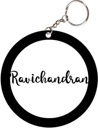 SY Gifts Ravichandran Name Black Keychain Key Chain