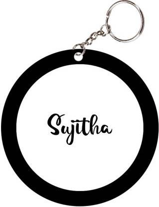 SY Gifts Sujitha Name Black Keychain Key Chain