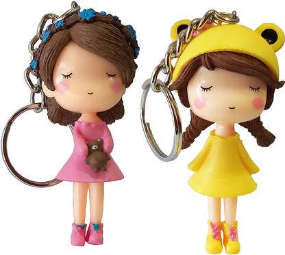 ROYAL DESIGN 2 Pieces Cute Doll Princess Keychain Key Chain