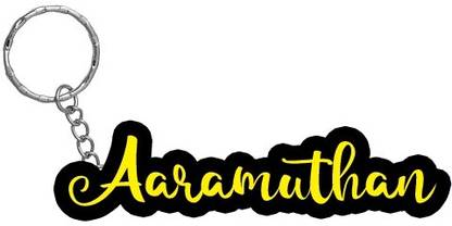 SY Gifts Aaramuthan Name Black Yellow Name Keychain Key Chain
