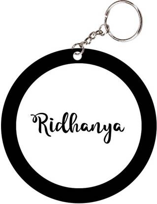 SY Gifts Ridhanya Name Black Keychain Key Chain