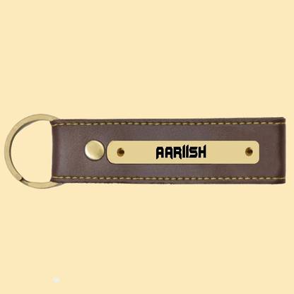SY Gifts Aariish Name Brown Artificial Leather Keychain Key Chain