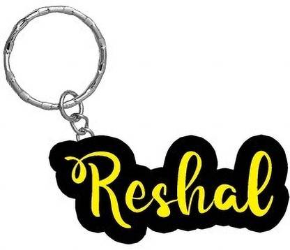 SY Gifts Reshal Name Black Yellow Name Keychain Key Chain