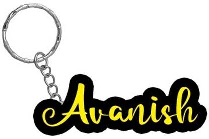 SY Gifts Avanish Name Black Yellow Name Keychain Key Chain