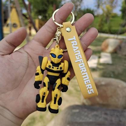 Mubco Transformers Bumblebee 3D Keychain | Strap Charm & Hook | PVC Model Pendant Toys Key Chain