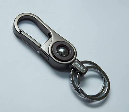YaaYi Heavy Duty Double Ring Metallic Hook Locking Key Ring Key Chain