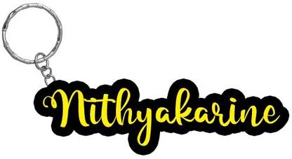 SY Gifts Nithyakarine Name Black Yellow Name Keychain Key Chain