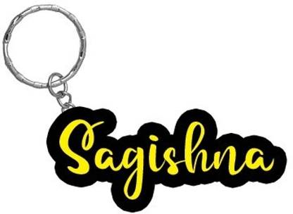 SY Gifts Sagishna Name Black Yellow Name Keychain Key Chain