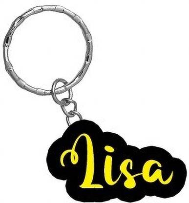 SY Gifts Lisa Name Black Yellow Name Keychain Key Chain
