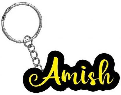 SY Gifts Amish Name Black Yellow Name Keychain Key Chain