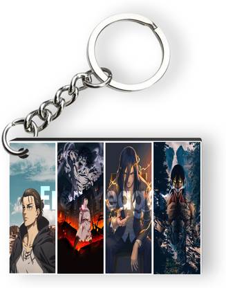 Manga Shop Eren Yeager Attack On Titan Cool Anime Keychain With Heavy Metal Ring Key Chain