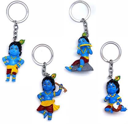 BLESSINGS Set Of 4 Bal Krishna Keychain Key Chain