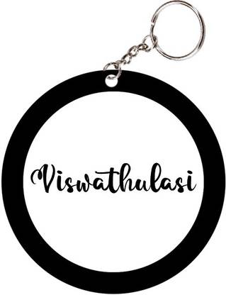 SY Gifts Viswathulasi Name Black Keychain Key Chain