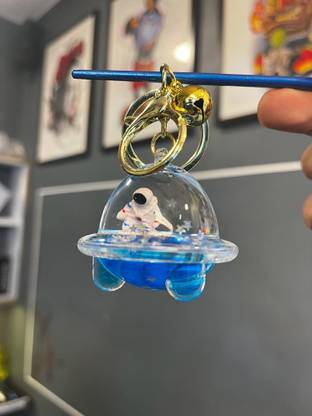 saiba creation astronaut water glitter key chain space key chain party gift key chain Key Chain