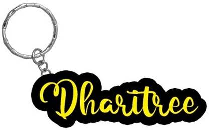 SY Gifts Dharitree Name Black Yellow Name Keychain Key Chain