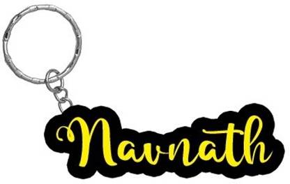 SY Gifts Navnath Name Black Yellow Name Keychain Key Chain