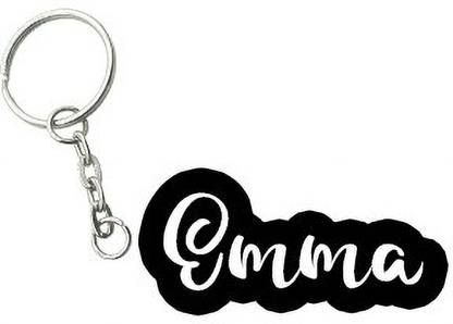 SY Gifts Emma Black White Name Keychain Key Chain