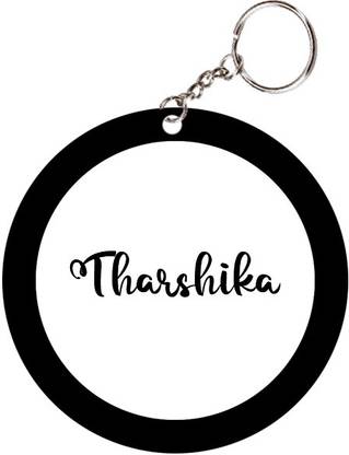 SY Gifts Tharshika Name Black Keychain Key Chain