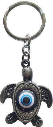 Blooming Box Grey Turtle Evil Eye Key Chain