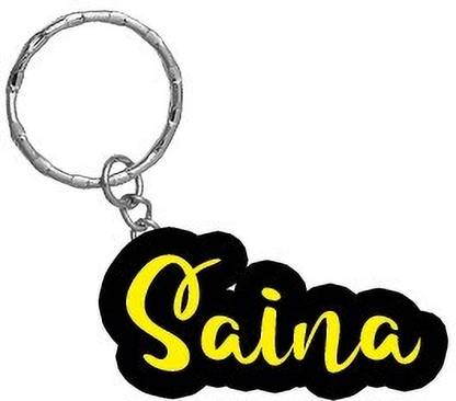 SY Gifts Saina Name Black Yellow Name Keychain Key Chain