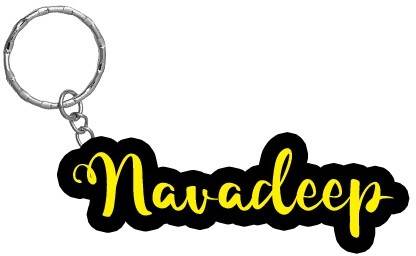 SY Gifts Navadeep Name Black Yellow Name Keychain Key Chain