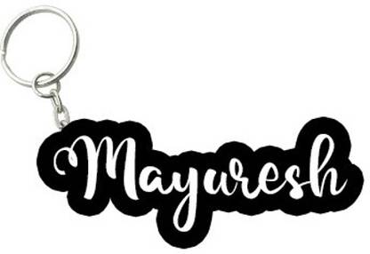 SY Gifts Mayuresh Black White Name Keychain Key Chain