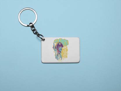 Tulip Art Bla bla bla bla bla - Printed acrylic animated Keychain(Pack Of 2) Key Chain