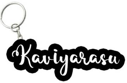 SY Gifts Kaviyarasu Black White Name Keychain Key Chain