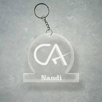 SY Gifts Chartered Accountant CA Design With Nandi Name Key Chain