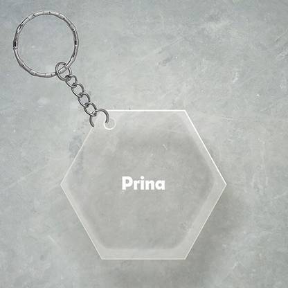 SY Gifts Prina Name Hexagon Keychain Key Chain