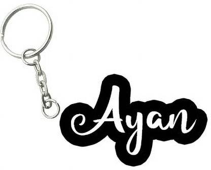 SY Gifts Ayan Black White Name Keychain Key Chain