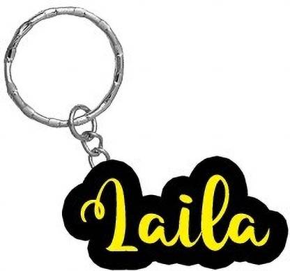 SY Gifts Laila Name Black Yellow Name Keychain Key Chain