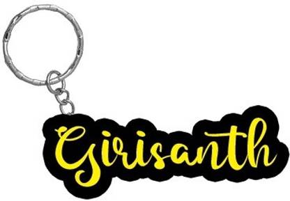 SY Gifts Girisanth Name Black Yellow Name Keychain Key Chain