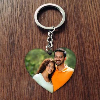 THE HCAC STORE SUBLIMATION HEART SHAPE KEYRING WITH KEY CHAIN Single Side MDF Printable Key Chain