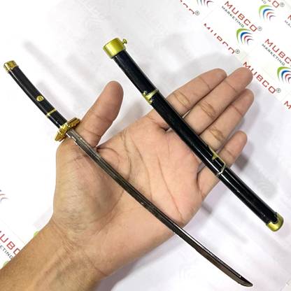 Mubco Anime One Piece Roronoa Zoro Yubashiri Katana Push Button Sword Cosplay Toy Gift Key Chain