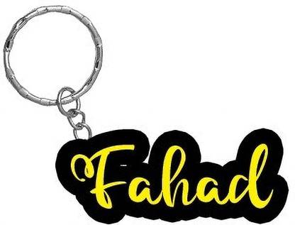 SY Gifts Fahad Name Black Yellow Name Keychain Key Chain