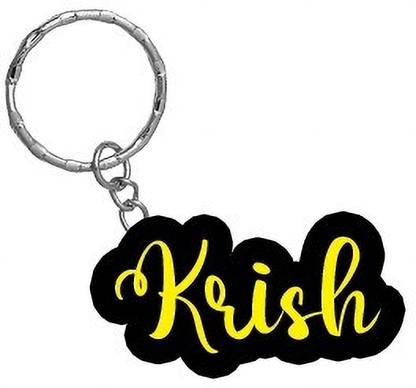SY Gifts Krish Name Black Yellow Name Keychain Key Chain