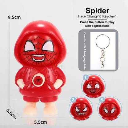 pap Spider Man Expression Changeable Toy Key Chain