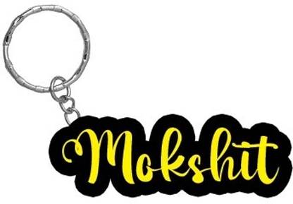 SY Gifts Mokshit Name Black Yellow Name Keychain Key Chain