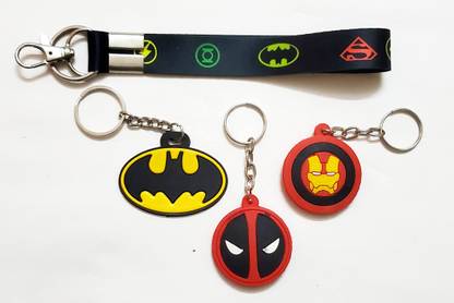 ShopTalk Batman with small tag and Deadpool and ironman Key Chain