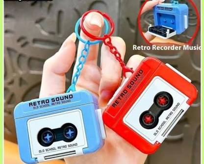 Jainjon Retro Mini Tape Recorder Keychain Key Chain