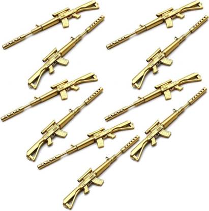 ILT (Pack of 10) M762 Gun Pen Refill Fancy Gun for PUBG,FF and cod Lovers, gun pen Key Chain