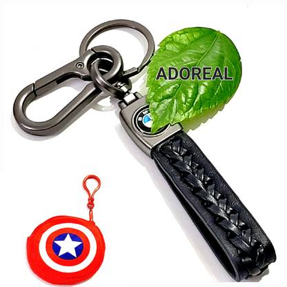 ADOREAL Bmw Keychain Black Leather Hook Pouch Free Combo Key Chain ...