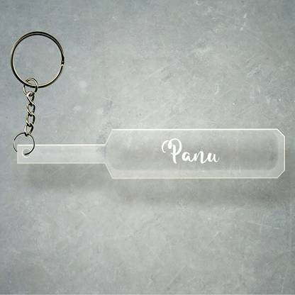 SY Gifts Cricket Bat Logo Design With Panu Name Key Chain