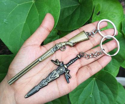 DIV Pack 2 key chains pubg model gun and talwar Key Chain