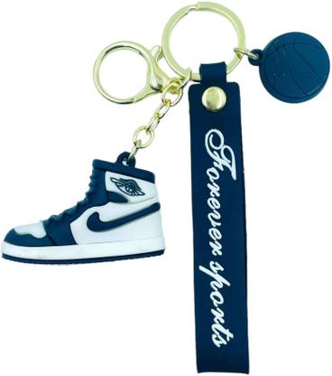 Shopeekendar Jordan Shoe Silicon Rubber 3D Keychain with Lanyard Hook Key Chain