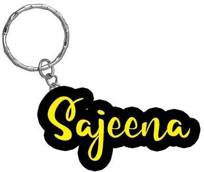 SY Gifts Sajeena Name Black Yellow Name Keychain Key Chain
