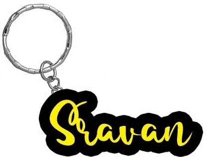 SY Gifts Sravan Name Black Yellow Name Keychain Key Chain